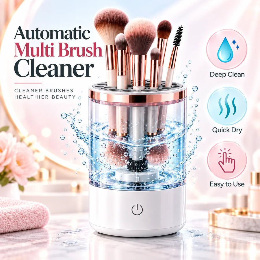 Automatic Multi Brush Cleaner - Deep Clean, Quick Dry, Easy to Use