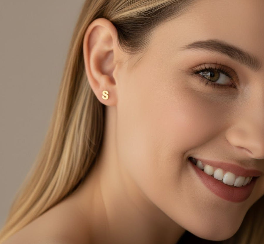 Custom Letter Stud Earring