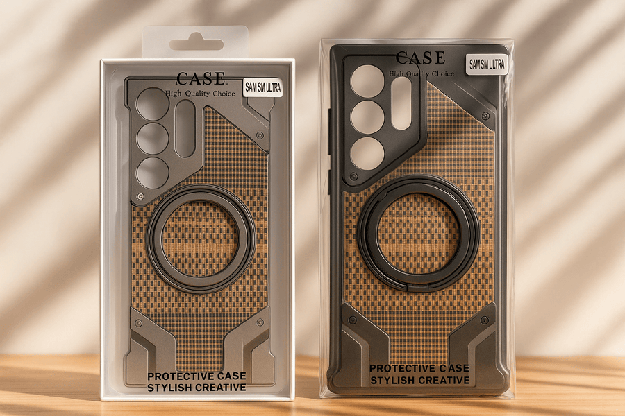Heavy-Duty Armor Woven Back Case – Magnetic Ring Edition