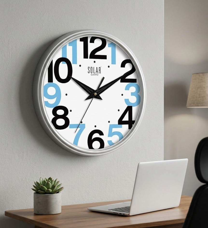 Modern Blue Numeric Wall Clock