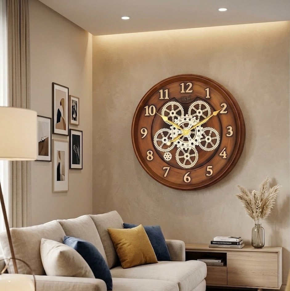 Vintage Gear Designer Clock
