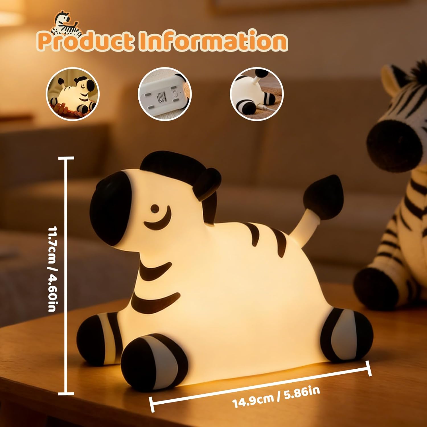 Zebra Silicone Night Light