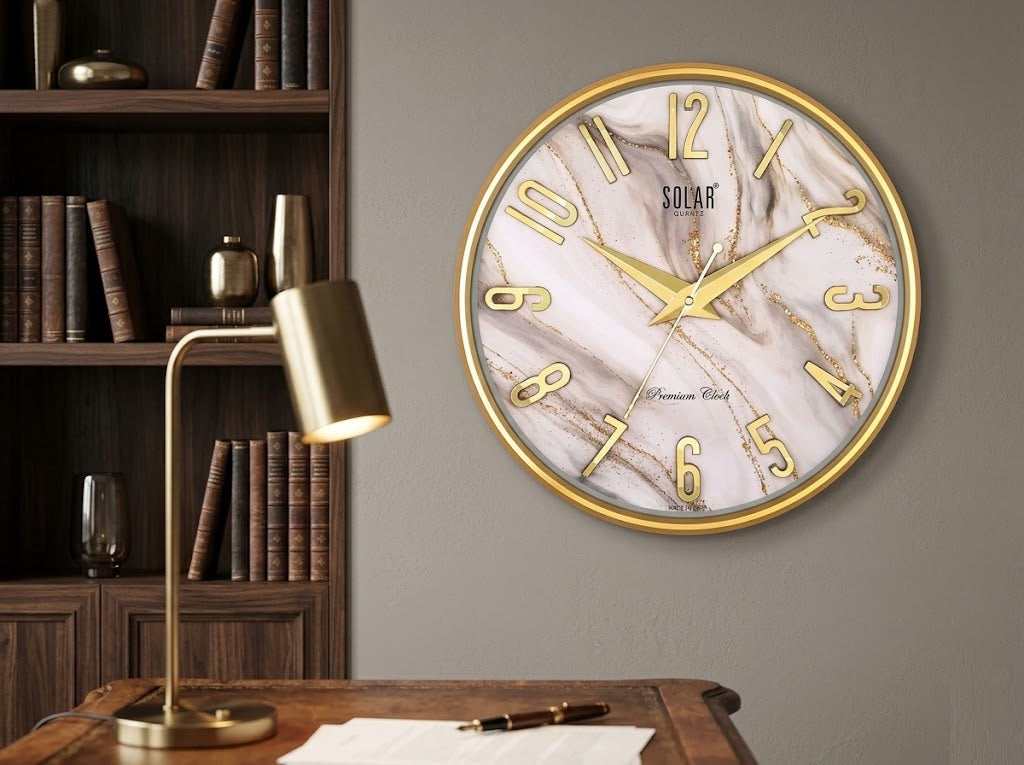 Marble Gold Premium Clock