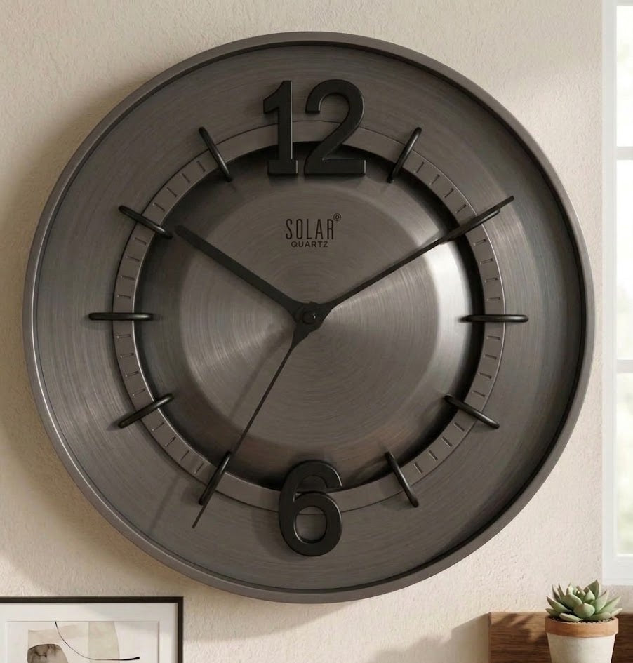 Dark Wood Contemporary Clock