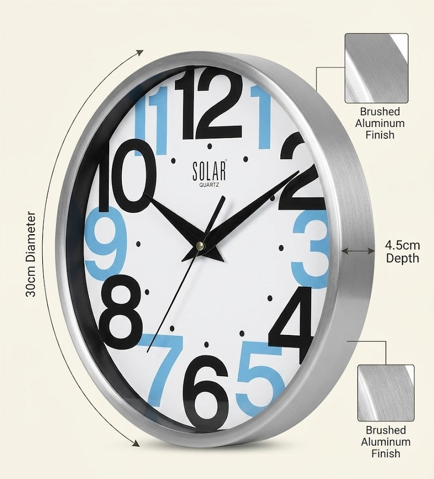 Modern Blue Numeric Wall Clock