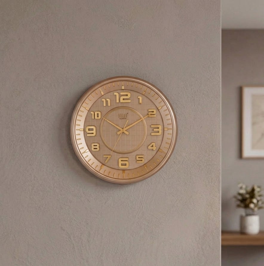 Luxury Bronze Grid Clock