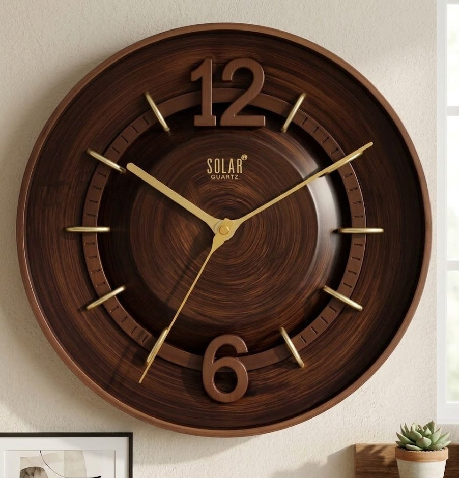 Dark Wood Contemporary Clock