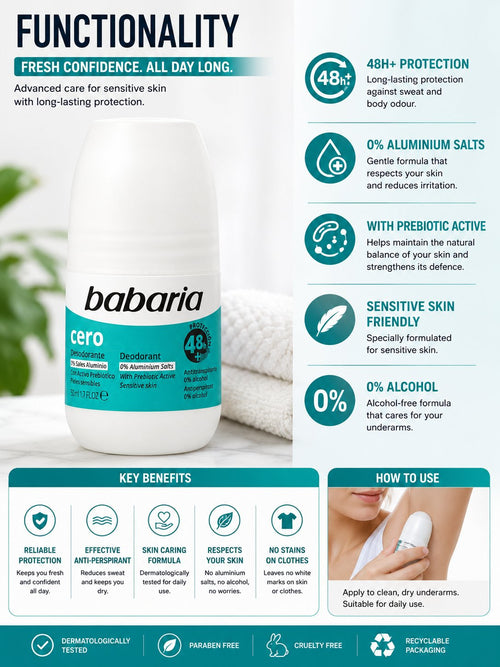 Babaria Cero Roll-On Deodorant