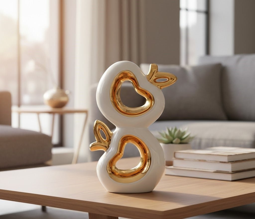 Double Heart Decorative Showpiece